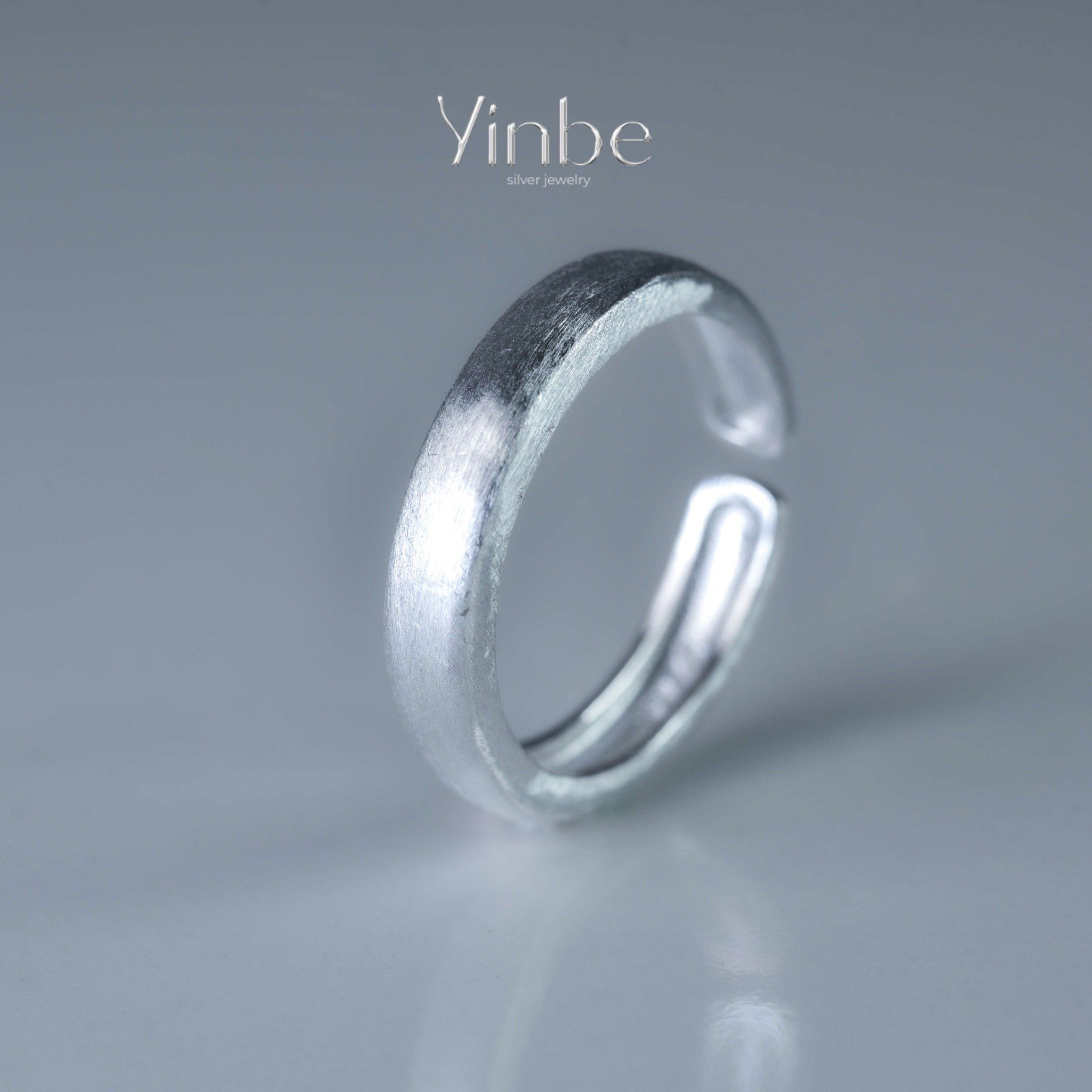  Nhẫn Bạc S925 Nhám Cát Bản 4mm Yinbe Silver 