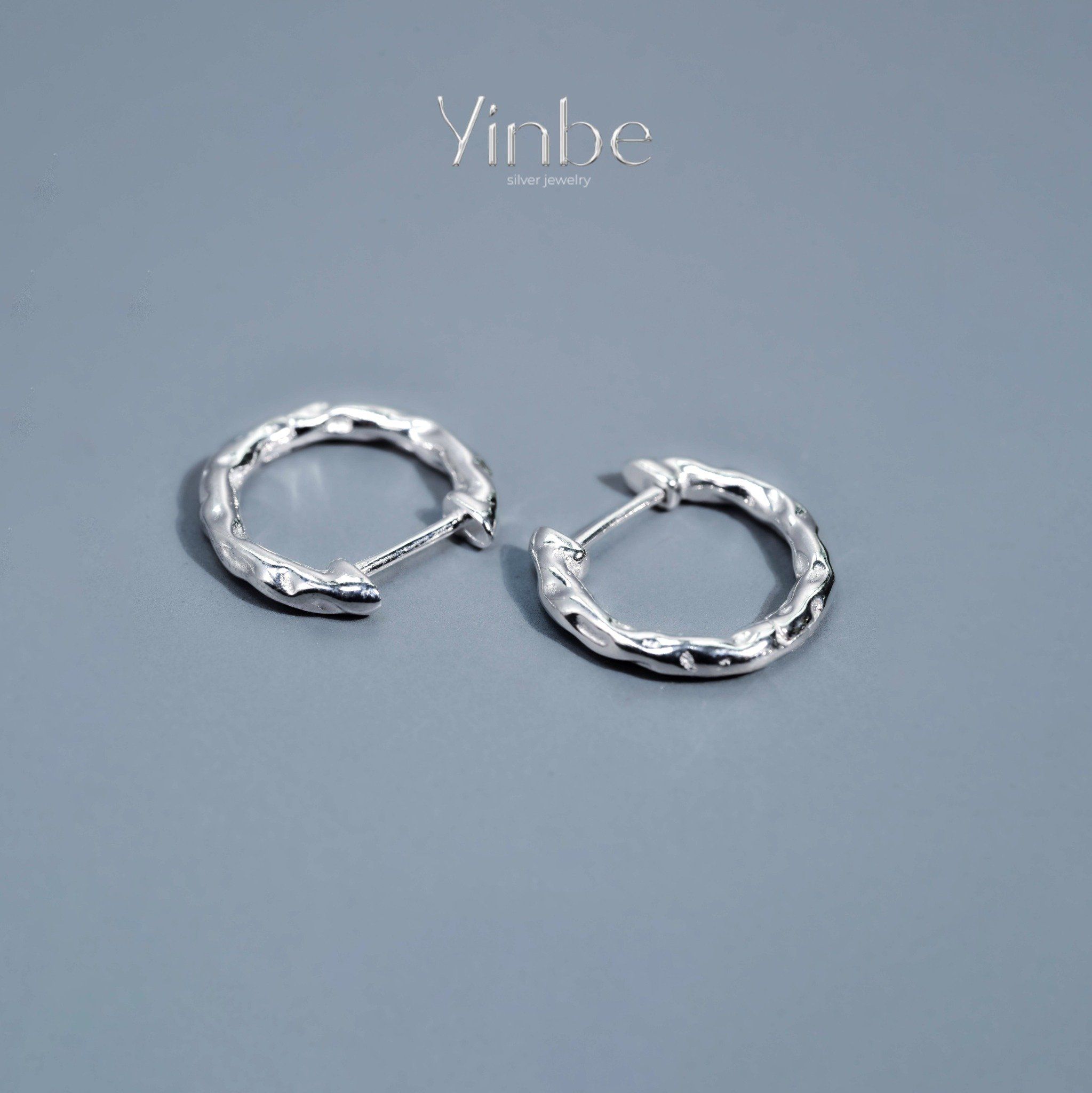  Khuyên Bạc S925 Stone Vein Yinbe Silver 