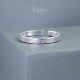  Nhẫn Bạc S925 Sandy Light Bản Mảnh Nữ Yinbe Silver 