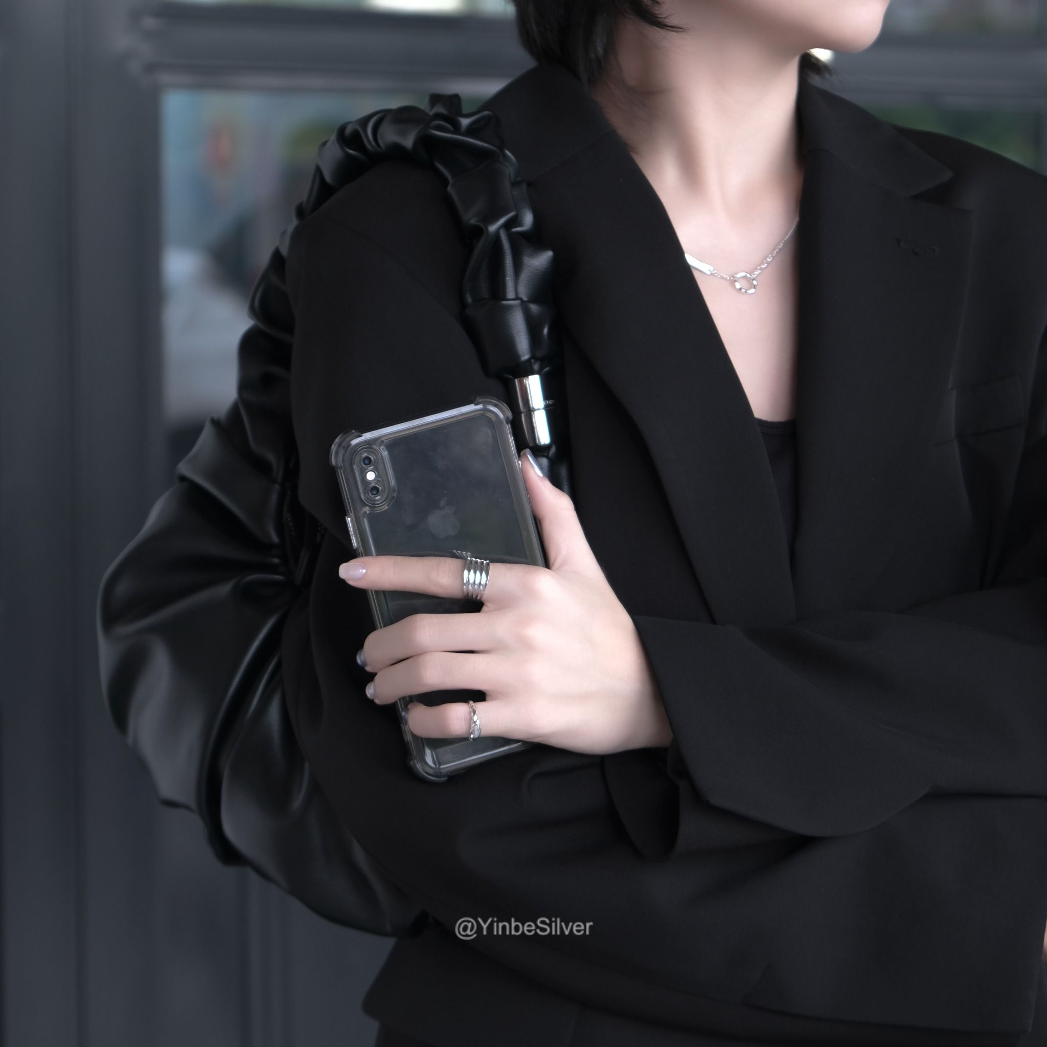  Nhẫn Nữ Bạc 950 Đèn Lồng Yinbe Silver 