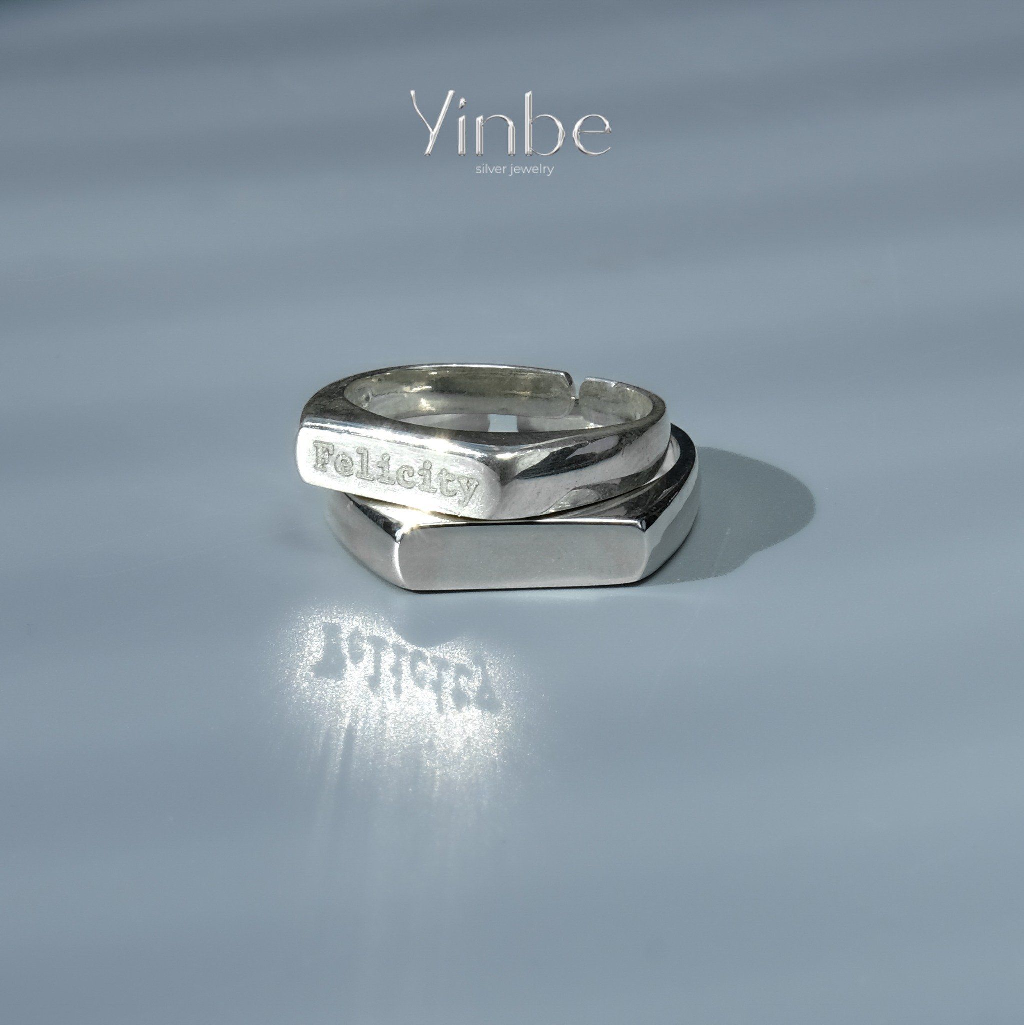  Nhẫn Bạc S925 Khắc Simple Chic Yinbe Silver 