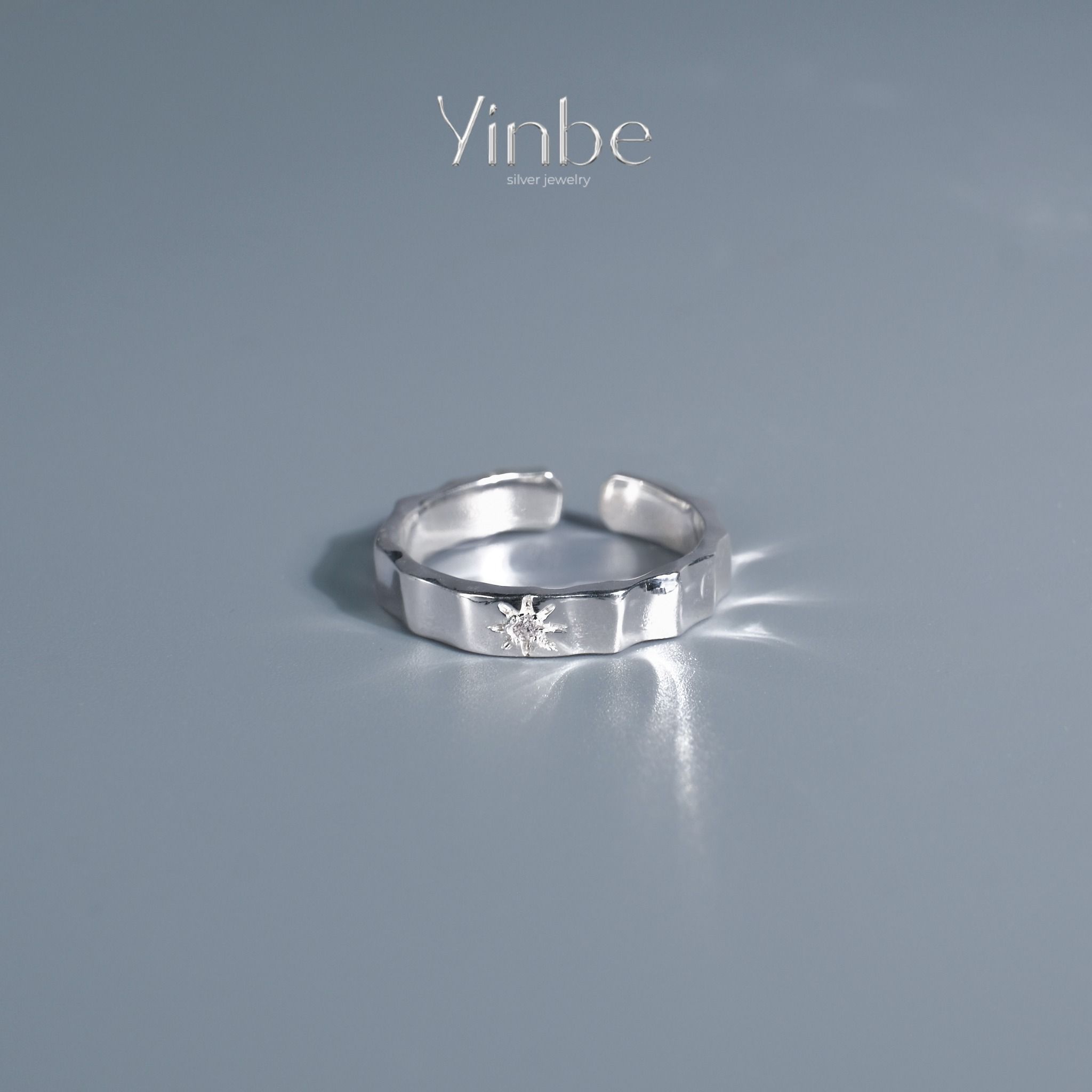  Nhẫn Bạc S925 Hoa Mặt Trời Bản Nữ Nhỏ Yinbe Silver 