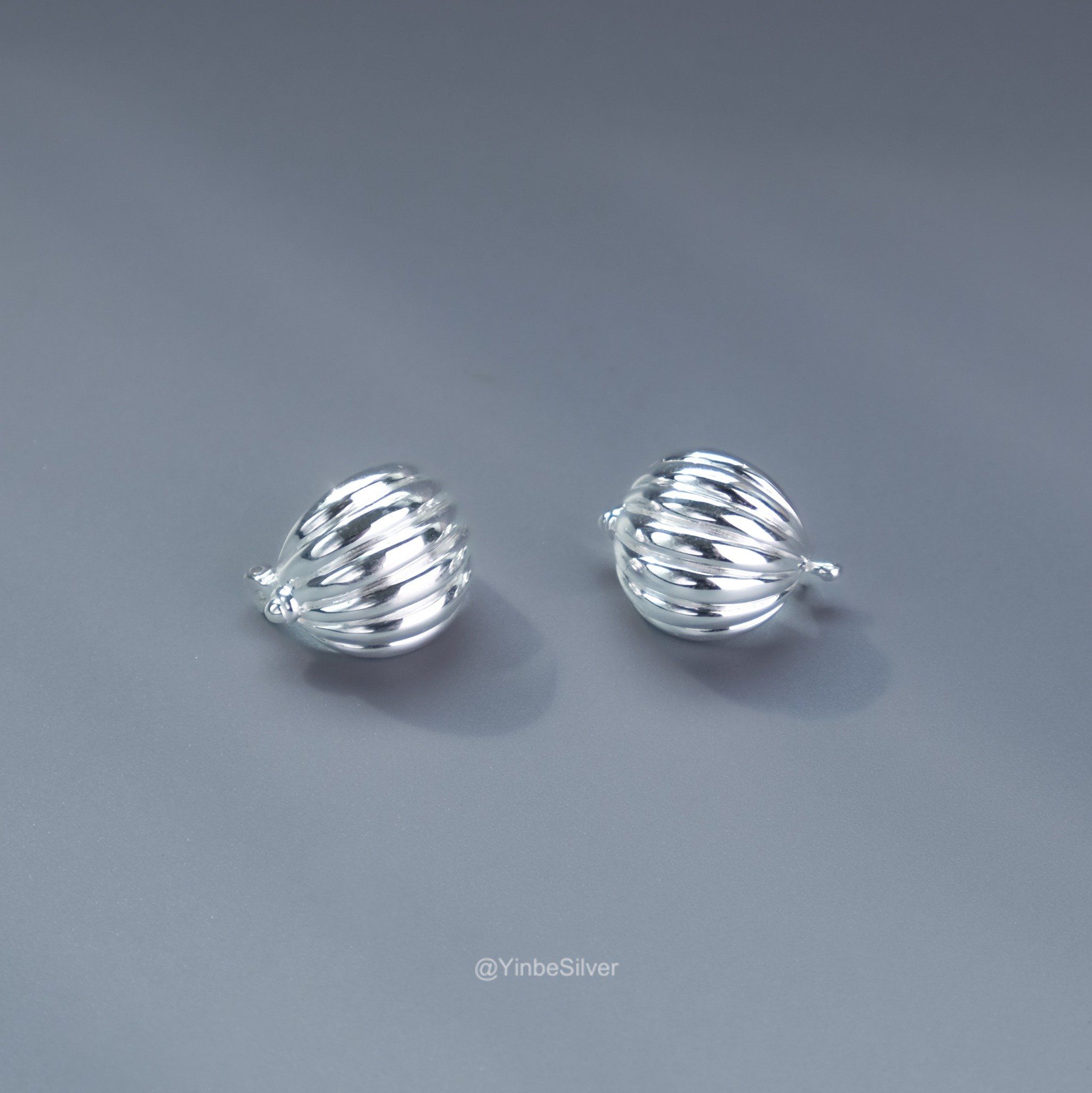  Khuyên Tai Bạc 950 Đèn Lồng Yinbe Silver 