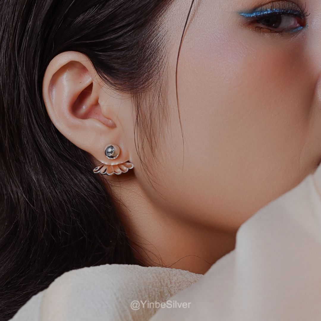  Khuyên Tai Bạc Nữ Jellyfish Yinbe Silver JYE03 