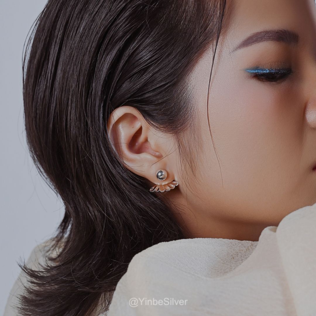  Khuyên Tai Bạc Nữ Jellyfish Yinbe Silver JYE03 
