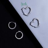  Khuyên Tai Bạc S925 Round Pearl Yinbe Silver 