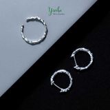  Khuyên Bạc S925 Stone Vein Yinbe Silver 