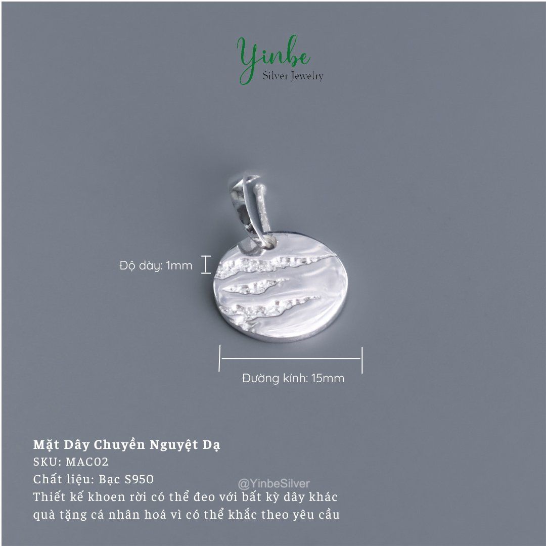  Mặt Dây Chuyền Bạc 950 Nguyệt Dạ Yinbe Silver 