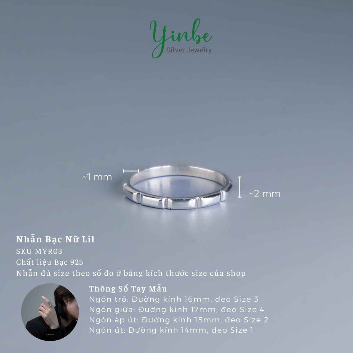  Nhẫn Bạc 925 Lil Yinbe Silver 