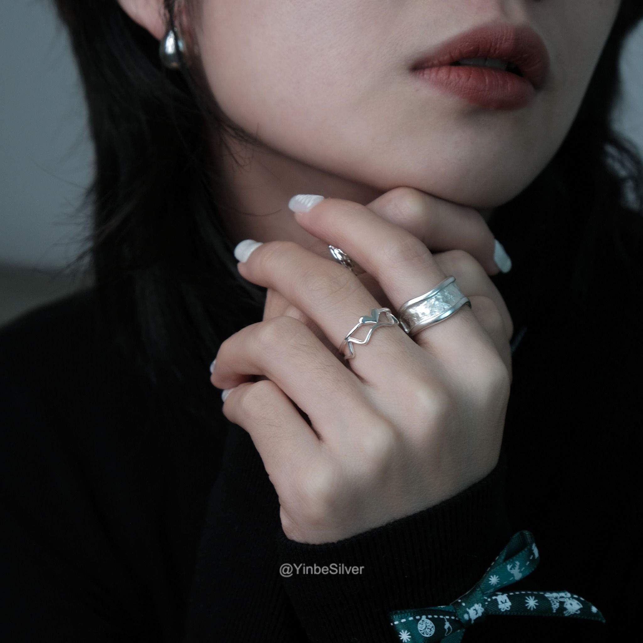  Nhẫn Bạc Glacier Yinbe Silver, Nhẫn Bạc Cá Tính 
