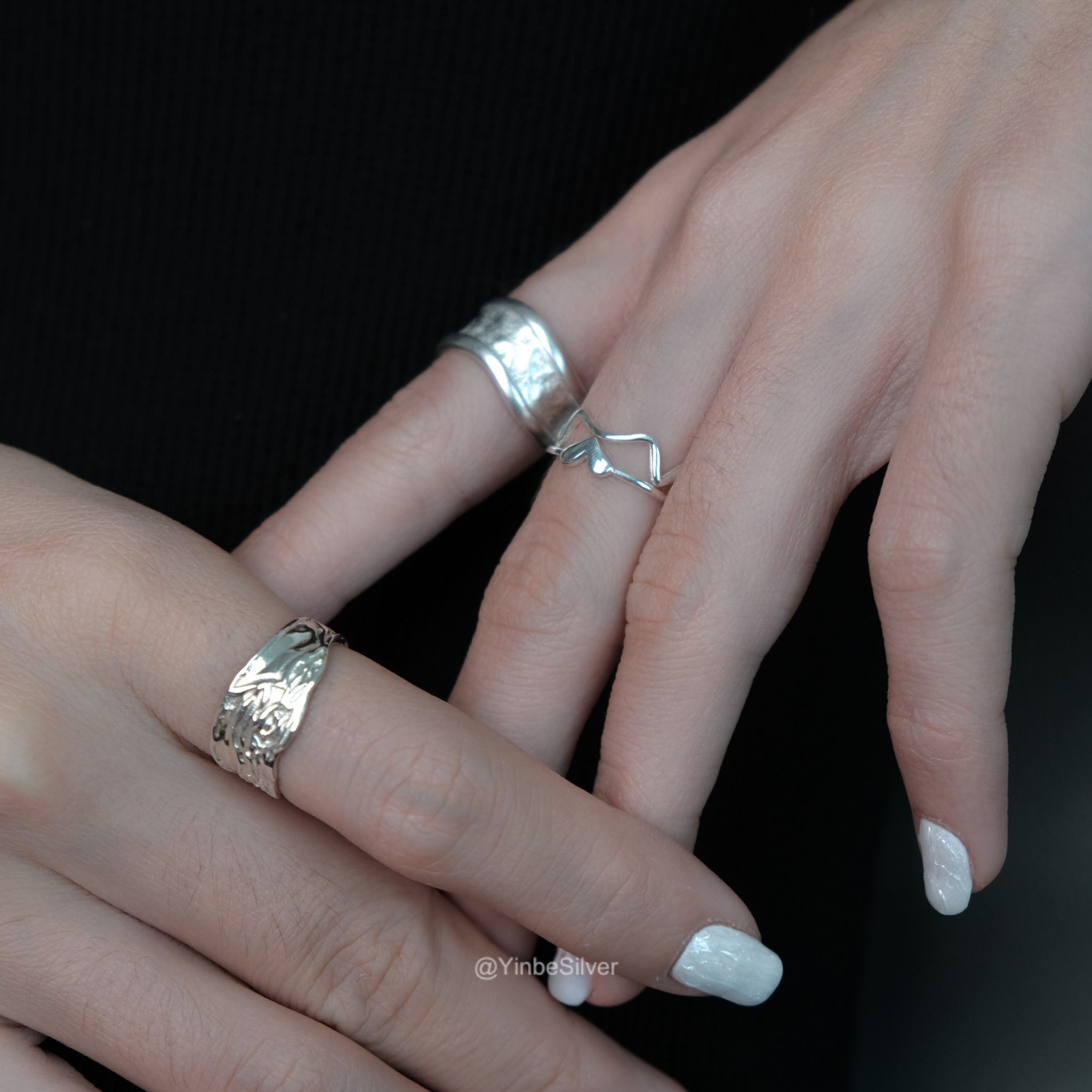  Nhẫn Bạc Glacier Yinbe Silver, Nhẫn Bạc Cá Tính 