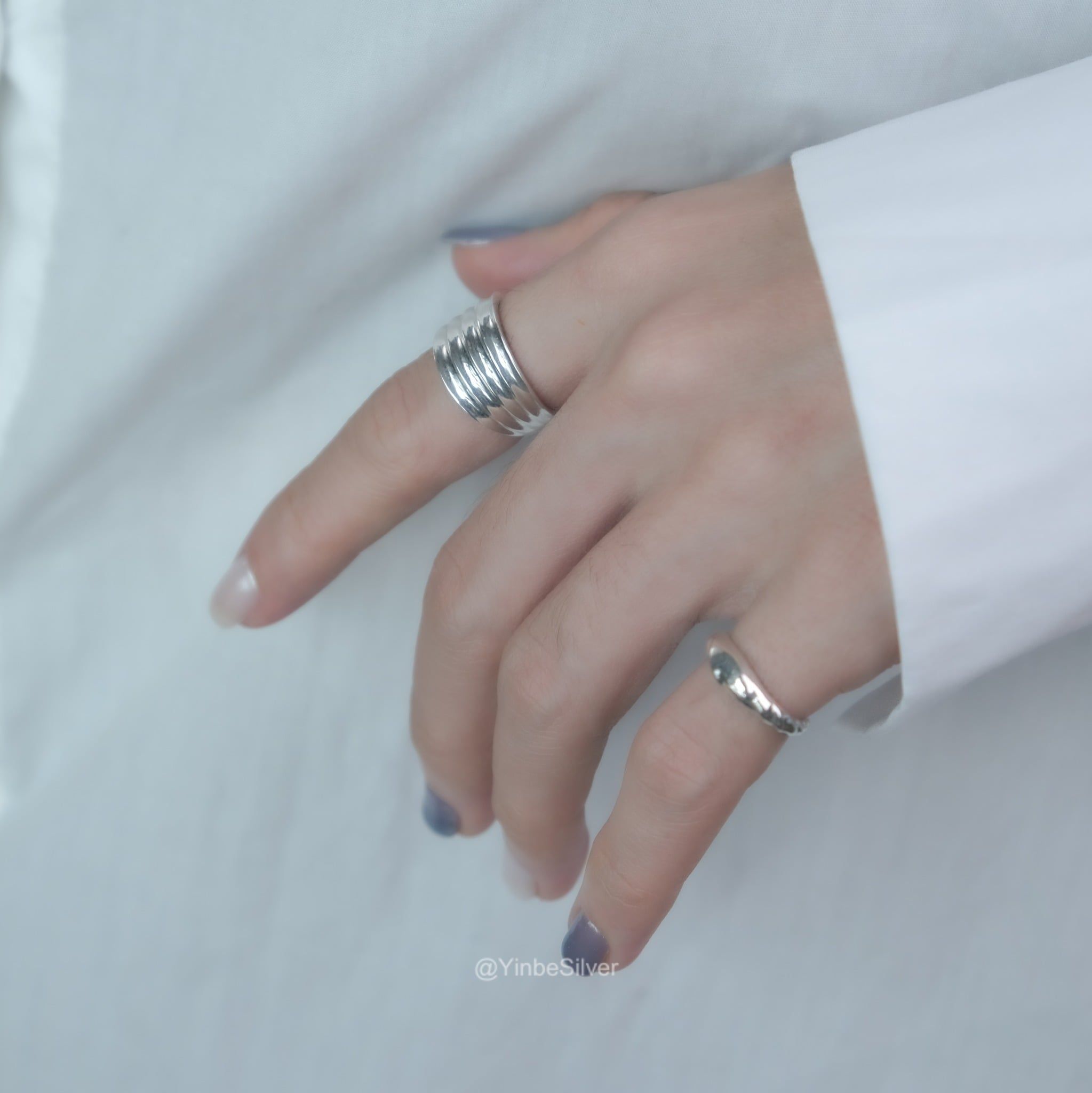  Nhẫn Nữ Bạc 950 Đèn Lồng Yinbe Silver 