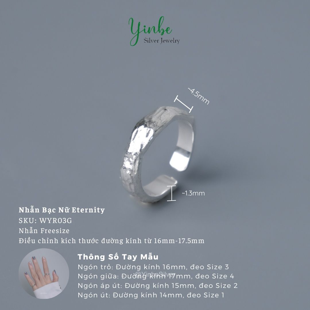  Nhẫn Bạc Nữ Eternity Yinbe Silver 