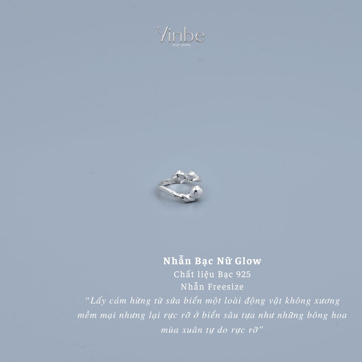  Nhẫn Bạc Nữ Glow Yinbe Silver JYR01 
