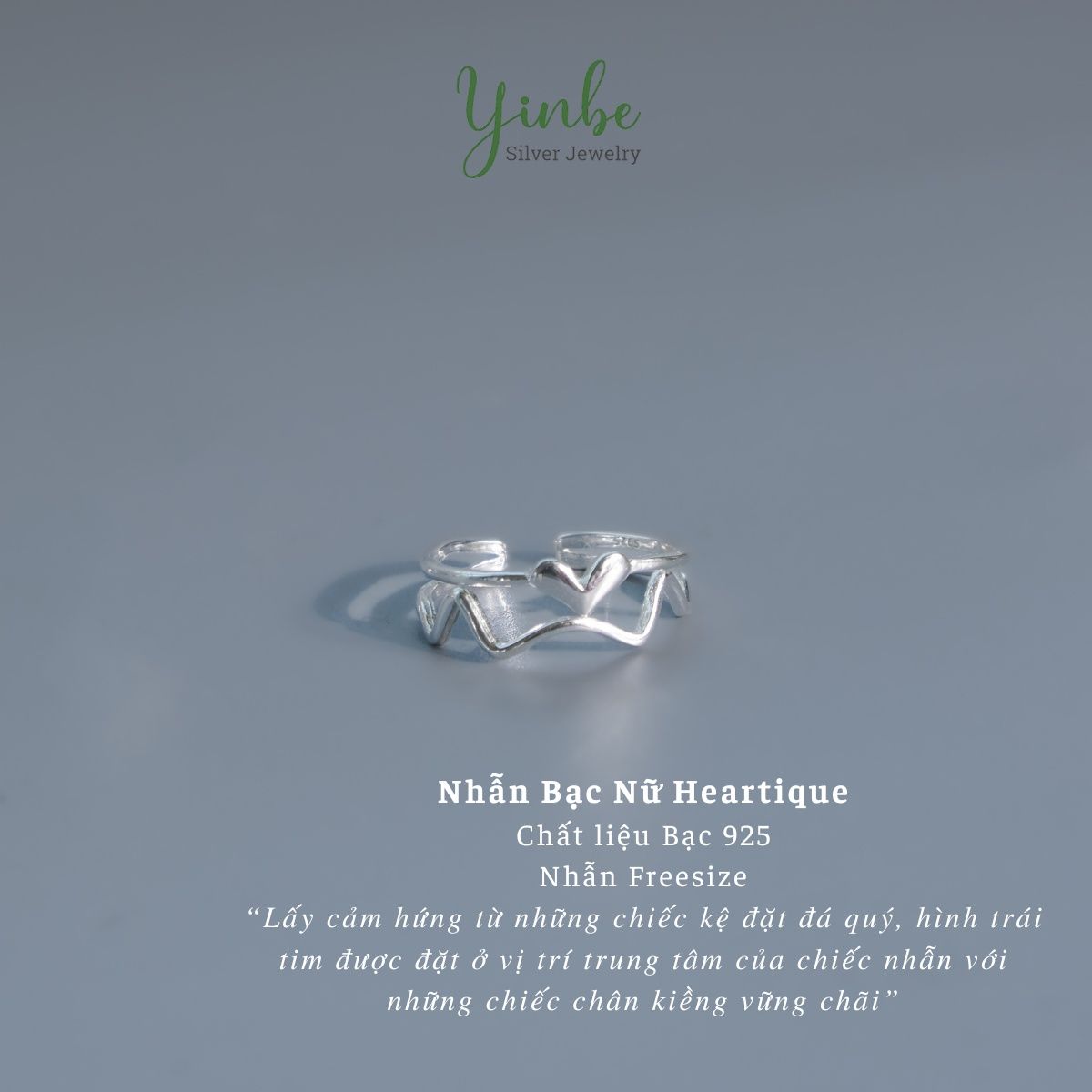  Nhẫn Bạc Nữ Heartique Yinbe Silver 