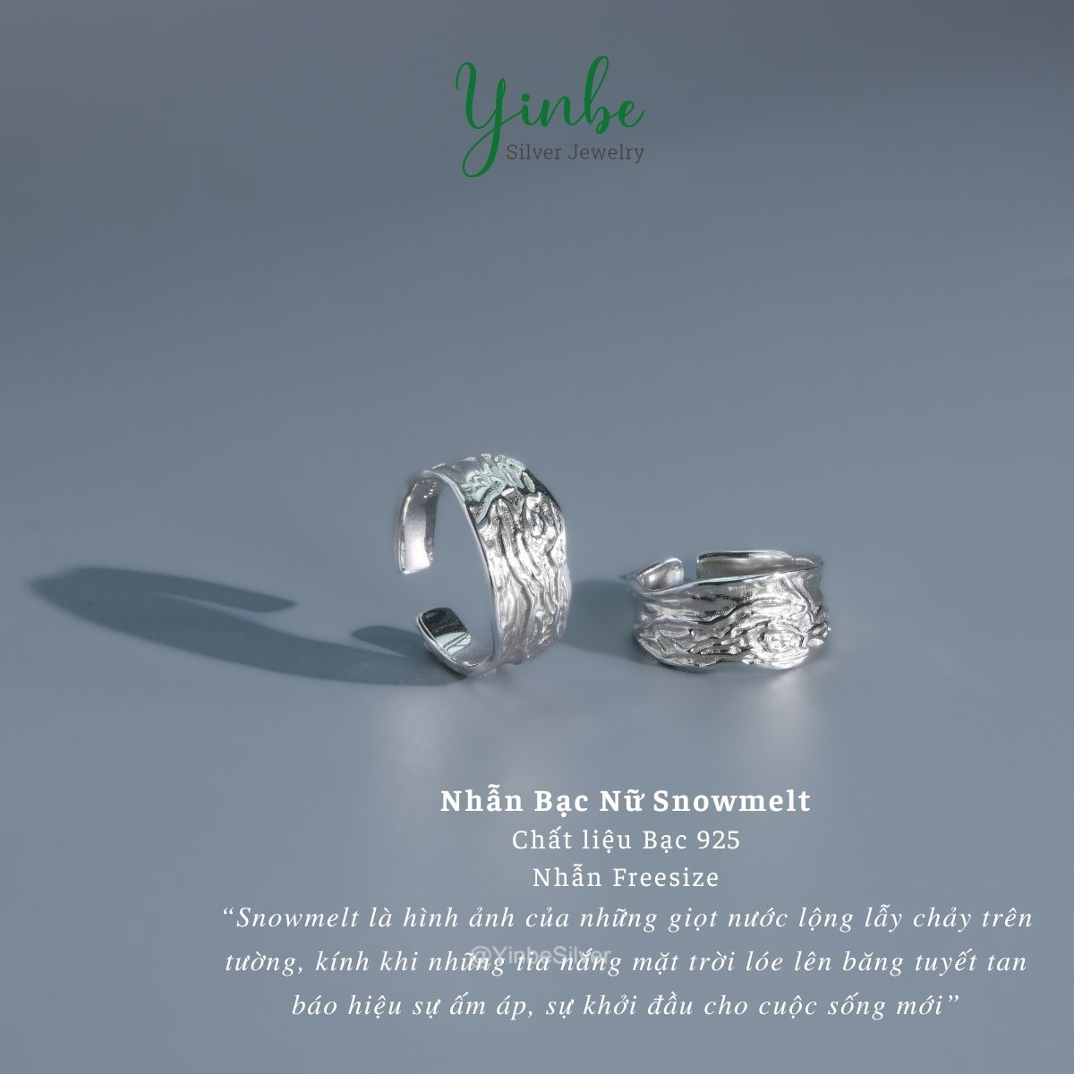  Nhẫn Bạc Nữ Snowmelt Yinbe Silver 