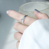  Nhẫn Nữ Bạc 950 Vân Thạch Yinbe Silver Mặt Đá Moonstone 