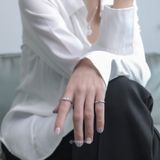  Nhẫn Nữ Bạc 950 Vân Thạch Yinbe Silver Mặt Đá Moonstone 
