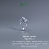  Nhẫn Nữ Bạc 950 Vân Thạch Yinbe Silver Mặt Đá Moonstone 