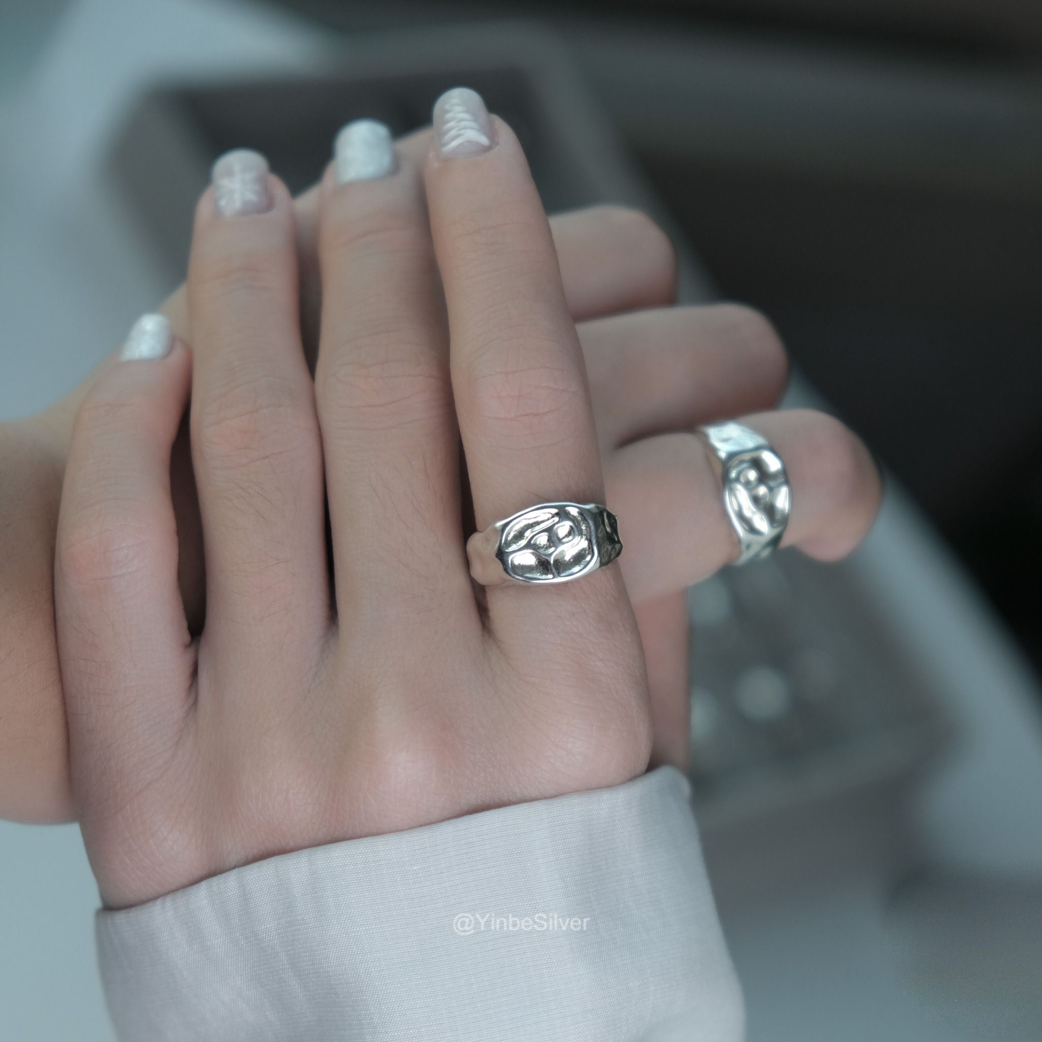  Nhẫn Bạc Ripple Signet Yinbe Silver 