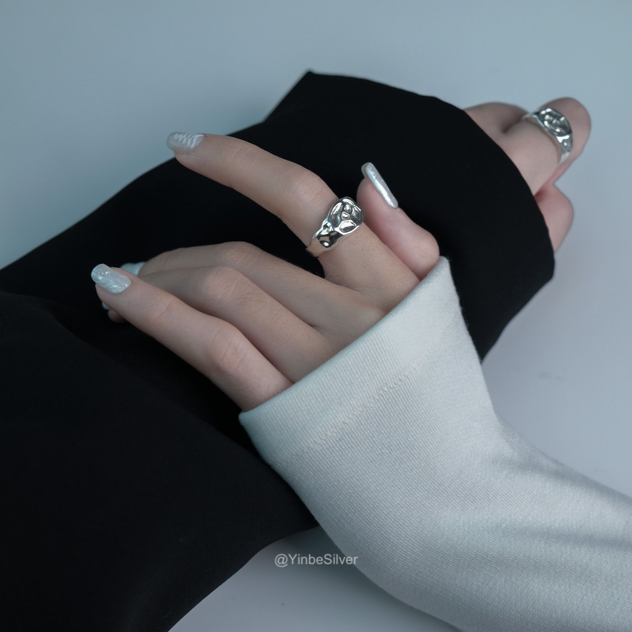  Nhẫn Bạc Ripple Signet Yinbe Silver 