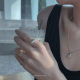  Nhẫn Bạc S925 Khắc Simple Chic Yinbe Silver 