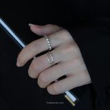  Nhẫn Bạc S925 Uốn Sóng Đôi Yinbe Silver 