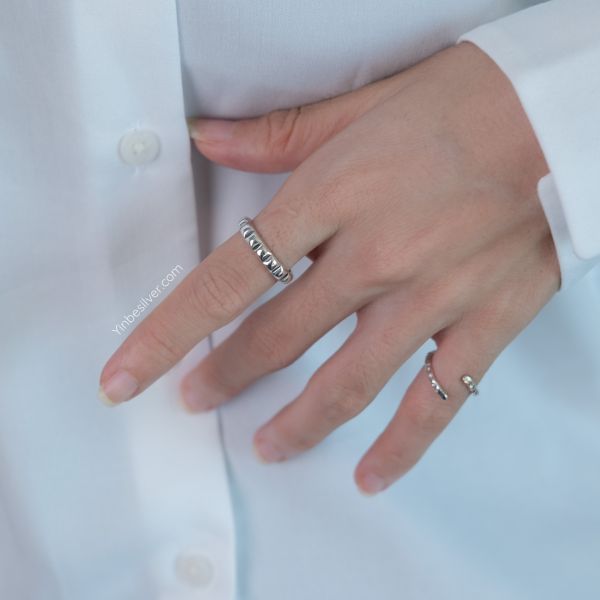  Nhẫn Bạc S925 Stone Vein Yinbe Silver 