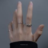  Nhẫn Bạc S925 Hoa Mặt Trời Bản Nữ Nhỏ Yinbe Silver 