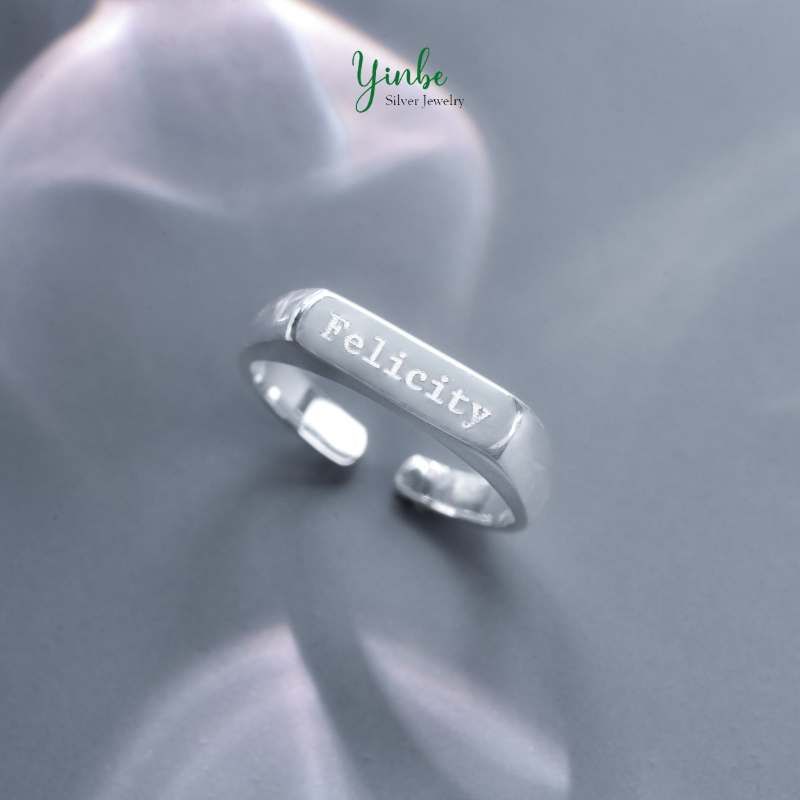  Nhẫn Bạc S925 Khắc Simple Chic Yinbe Silver 