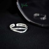  Nhẫn Bạc S925 Uốn Sóng Đôi Yinbe Silver 