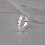  Nhẫn Bạc S925 Vân Gỗ Yinbe Silver 