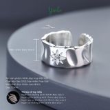  Nhẫn Bạc S925 Hoa Mặt Trời Bản To Yinbe Silver 