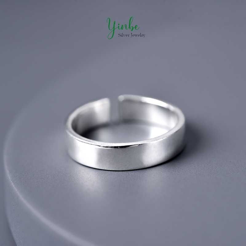  Nhẫn Bạc S925 trơn bản rộng Yinbe Silver 