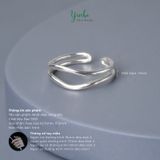  Nhẫn Bạc S925 Uốn Sóng Đôi Yinbe Silver 