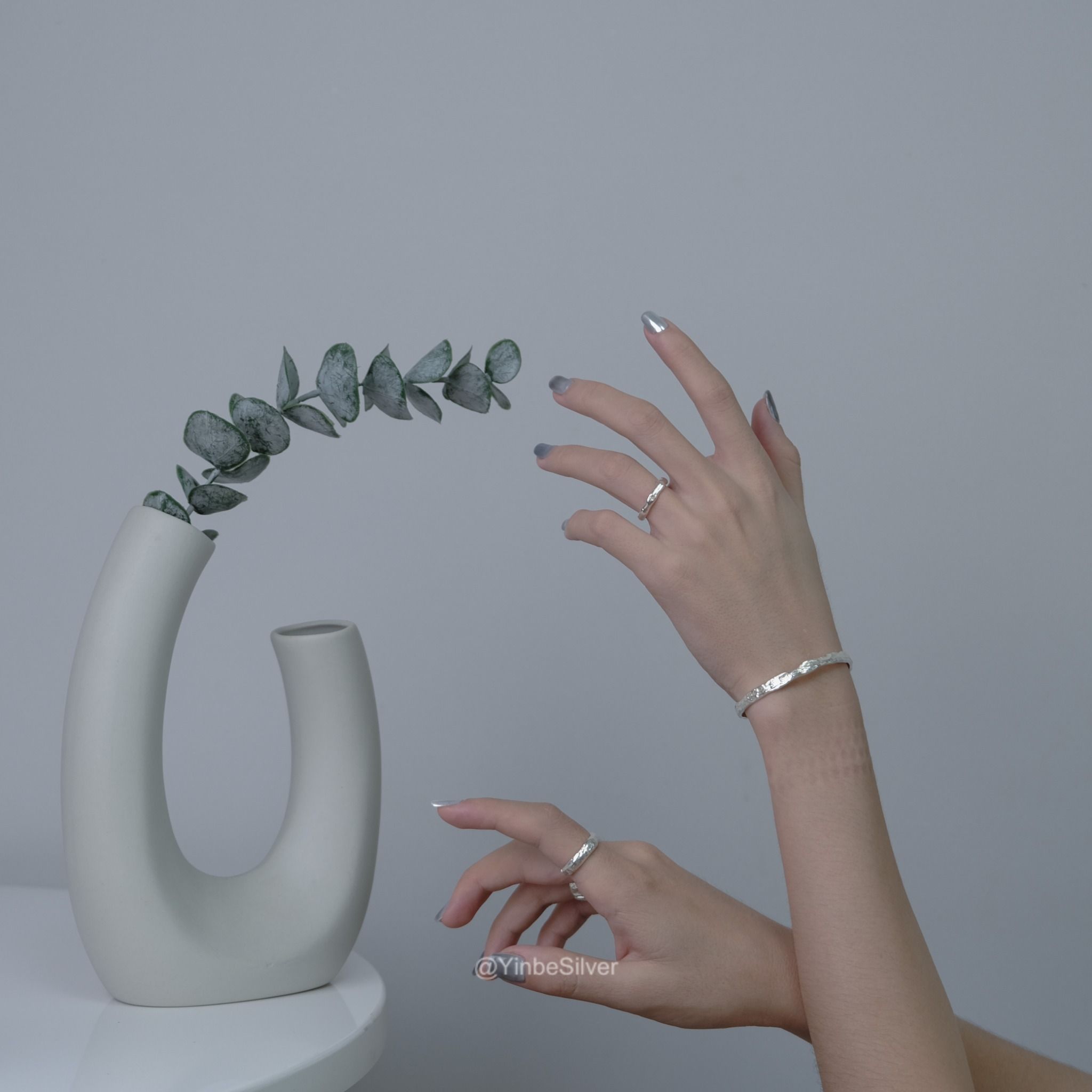  Vòng Tay Bạc (Cuff) Nữ Timber Yinbe Silver 