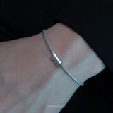  Vòng Tay Bạc Đôi Moment Yinbe Silver Thiêt Kế Hình Trụ Khắc Tên Theo Yêu Cầu 