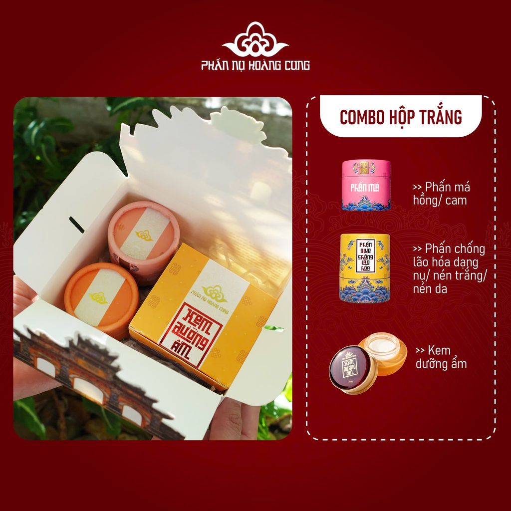Combo Kem Dưỡng Ẩm + Phấn Chống Lão Hóa + Phấn Má - PHẤN NỤ HOÀNG CUNG (Phiên Bản Lưu Niệm)