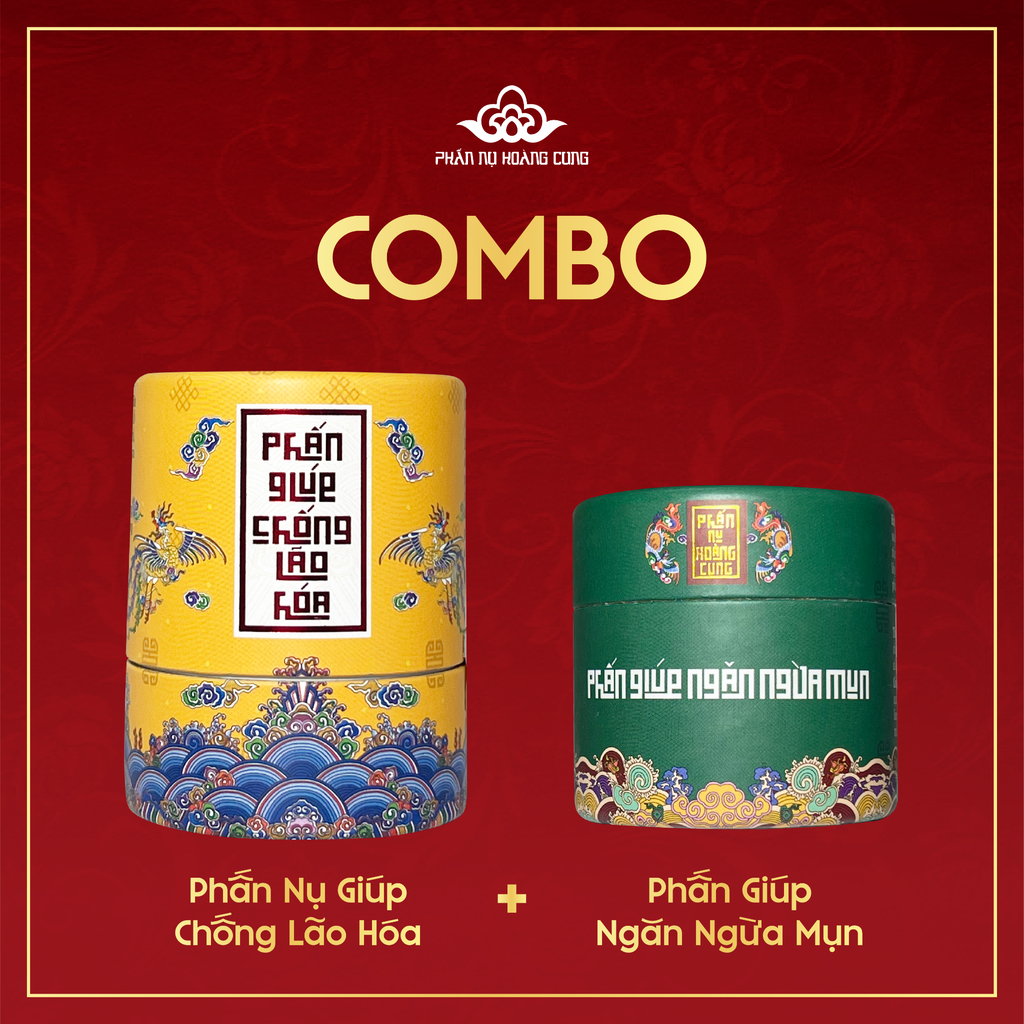 Combo Dưỡng Da Phấn Chống Lão Hóa + Phấn Ngừa Mụn - PHẤN NỤ HOÀNG CUNG