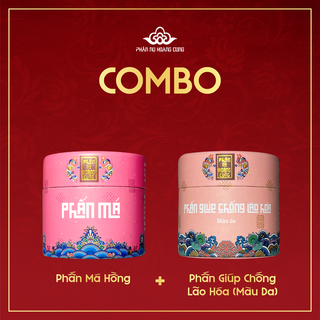 Combo Trang Điểm Phấn Nụ Chống Lão Hóa + Phấn Má  - PHẤN NỤ HOÀNG CUNG