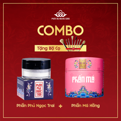 Combo Trang Điểm Phấn Phủ Ngọc Trai + Phấn Má - PHẤN NỤ HOÀNG CUNG