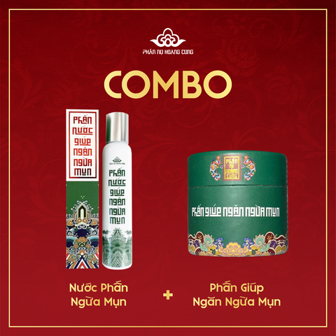 Combo Sạch Mụn Sáng Da – Mặt Nạ Trị Mụn + Phấn Ngừa Mụn Phấn Nụ Hoàng Cung