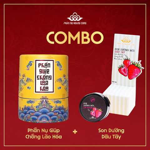 Combo Da Mộc Mạc – Nét Thanh Tao: Phấn Chống Lão Hóa + Son Dưỡng Môi Thiên Nhiên