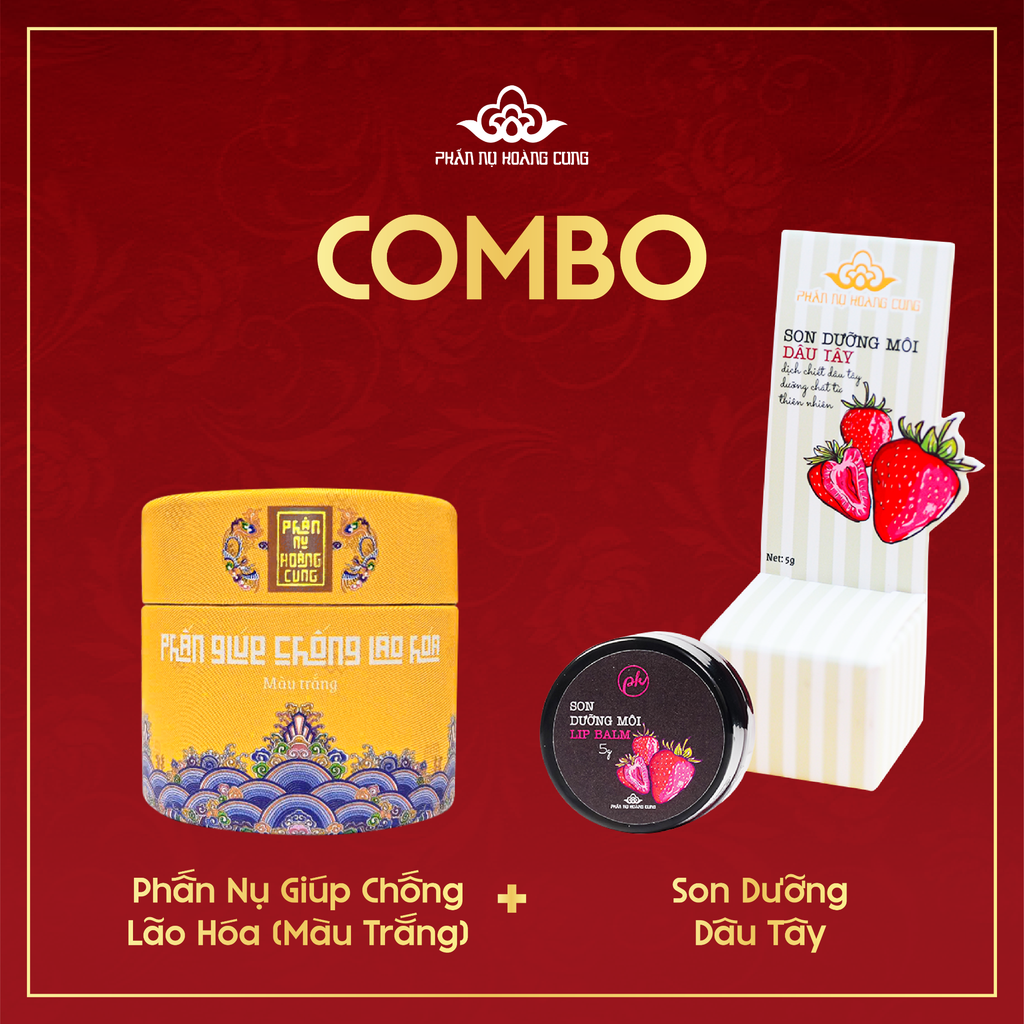 Combo Da Mộc Mạc – Nét Thanh Tao: Phấn Chống Lão Hóa + Son Dưỡng Môi Thiên Nhiên