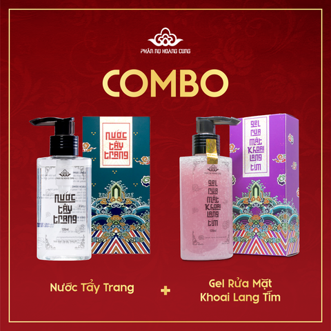 Combo Dịu Nhẹ Khởi Đầu – Nước Tẩy Trang Không Cồn + Gel Rửa Mặt Thiên Nhiên Phấn Nụ Hoàng Cung 120ml