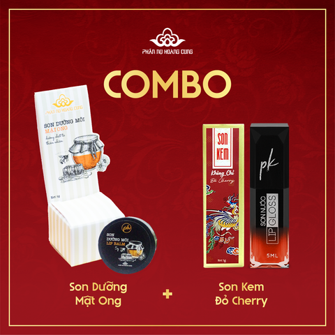 Combo Môi Mịn Như Nhung – Son Dưỡng Mật Ong + Son Kem Lì PK Phấn Nụ Hoàng Cung