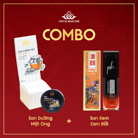 Combo Môi Mịn Như Nhung – Son Dưỡng Mật Ong + Son Kem Lì PK Phấn Nụ Hoàng Cung