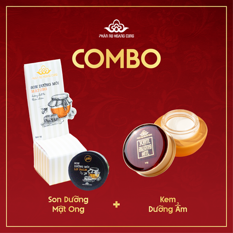Combo Nhuận Sắc Hoàng Cung – Kem Dưỡng Ẩm Căng Mịn Da + Son Dưỡng Mật Ong Phấn Nụ Hoàng Cung