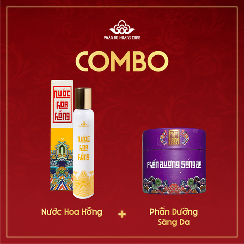 Combo Dưỡng Sáng Da Tự Nhiên – Phấn Dưỡng Sáng + Nước Hoa Hồng Phấn Nụ Hoàng Cung