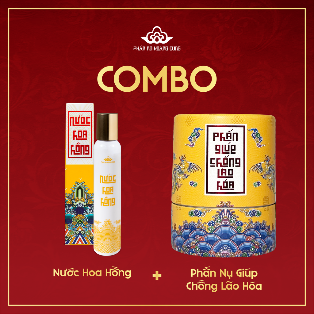 Combo Hương Sắc Phấn Nụ – Phấn Chống Lão Hóa + Nước Hoa Hồng Se Khít Lỗ Chân Lông 120ml